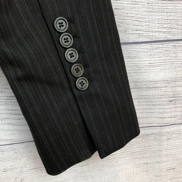 V BCBG Blazer Brown With Light Blue Pinstripes S - Picture 5 of 8